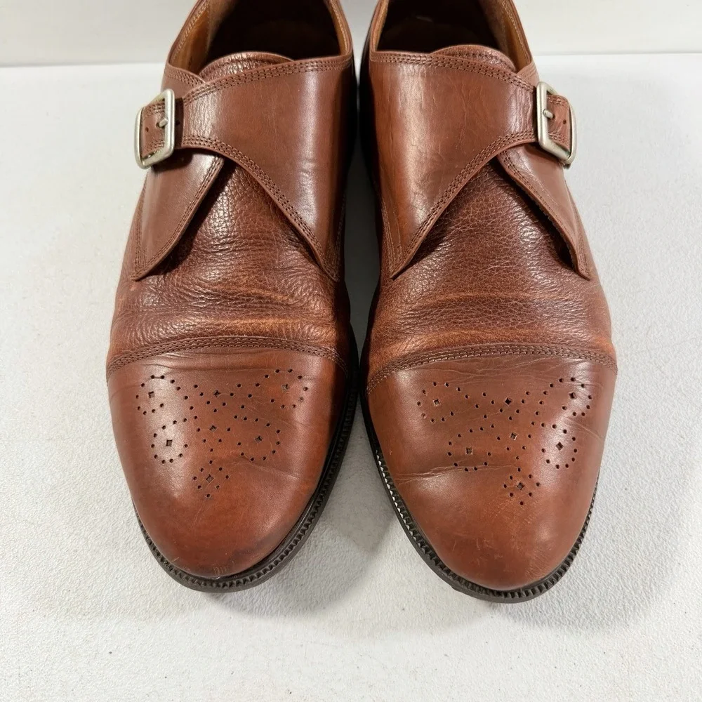 Stanley‎ Blacker Men's Brown Leather Cap Toe Monk Strap Dress Shoes Size 13 M